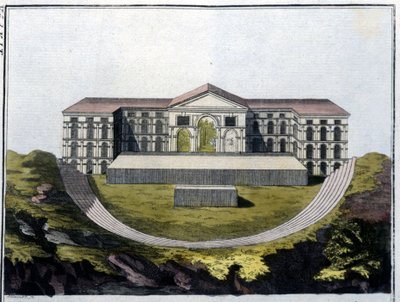 Reconstrucción del Teatro Griego de Baco en Atenas. - en "Le costume ancien et moderne" de Ferrario, ed. Milán de Unknown artist