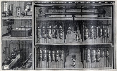 Almacenes refrigerados para carne - Grabado en "La Science française" de Unknown artist