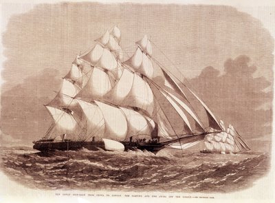 Regata entre los clíperes Ariel y Taeping en 1866 de Unknown artist