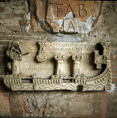 Relieve que representa el puerto de Pisa (siglo XIII) de Unknown artist