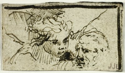 Sacrificio de Isaac de Rembrandt - Cabezas de Abraham y Ángel de Unknown artist