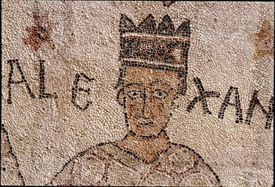 Representación de Alejandro Magno (356-323 a.C.), Rey de Macedonia y conquistador de Persia, rodeado de fauna india durante la conquista de la India de Unknown artist