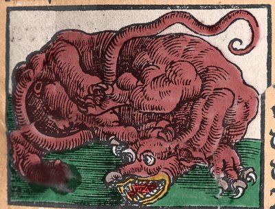 Representación de un dragón. Grabado de “Den Edlen Strength Besten Fromen” de Johann Stumpff. 1550 de Unknown artist
