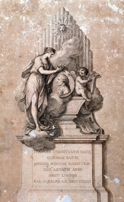 Representación del compositor alemán Johann Christian Bach. Grabado. Siglo XVIII de Unknown artist