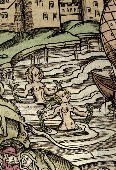 Representación de sirenas. Grabado del siglo XVI de Unknown artist
