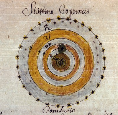 Representación del sistema de Nicolás Copérnico (Nicolaus Copernicus) de Unknown artist