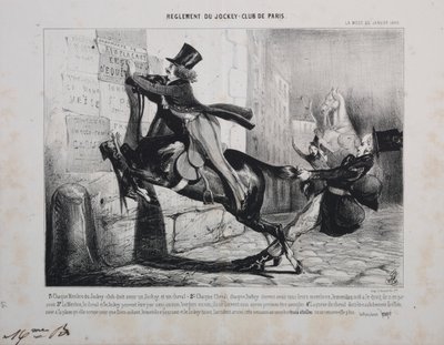 Réglement du Jockey Club de Paris: Cada miembro del Jockey Club debe tener un jockey y un caballo... de Unknown artist