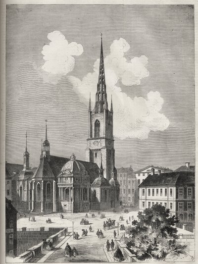 Iglesia de Riddarholmen - La Iglesia de Riddarholm en Estocolmo - 1866 de Unknown artist
