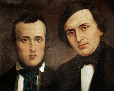 Risorgimento: retrato de los hermanos Attilio Bandiera (1810-1844) y Emilio Bandiera (1819-1844) de Unknown artist