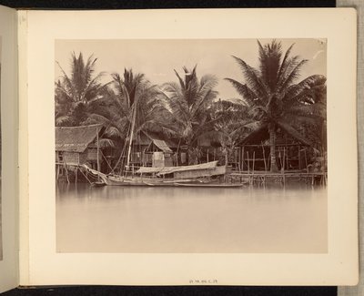 [Viviendas y barcos fluviales] de Unknown artist