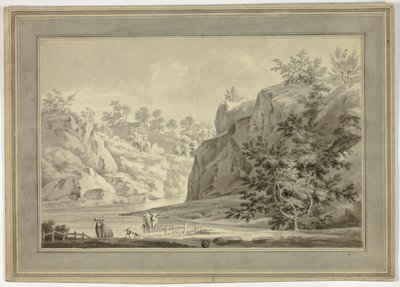 Paisaje Fluvial con Vacas y Perro en Primer Plano de Unknown artist