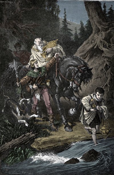 Rodolfo de Habsburgo y el sacerdote - Rodolfo I del Sacro Imperio (Rodolfo IV de Habsburgo) de Unknown artist