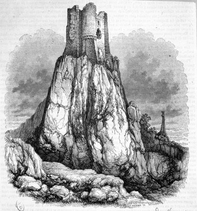 Ruinas del castillo de La Roquette - Grabado de Unknown artist