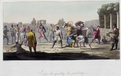 Juegos rusos de Gorodky y pristinsky y otras distracciones, Rusia. En “El traje antiguo y moderno” 1819-1820 por Ferrario. de Unknown artist