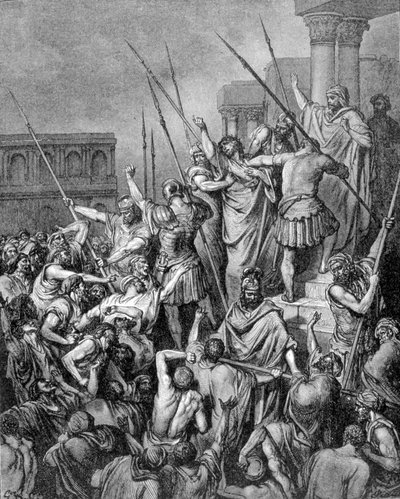 San Pablo es detenido en Jerusalén. Grabado del siglo XIX de Unknown artist