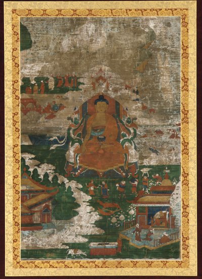 Sakyamuni entronizado; y escenas biográficas de Unknown artist