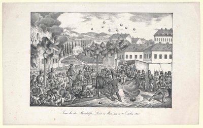 Escena en la línea Mariahilf a Viena de Unknown artist