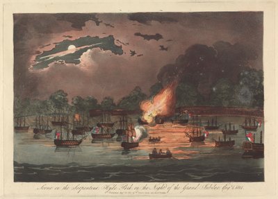Escena en la Serpentine, Hyde Park, la noche del Gran Jubileo, 1 de agosto de 1814 de Unknown artist