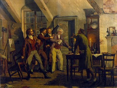 Escenografía de Luigi Morgari (nacido en 1857) para la ópera “La Boheme” de Giacomo Puccini (1858-1924) Siglo XIX de Unknown artist