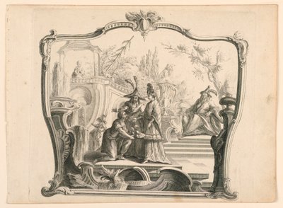 Pantalla o sobrepuerta, tema chinoise de Unknown artist