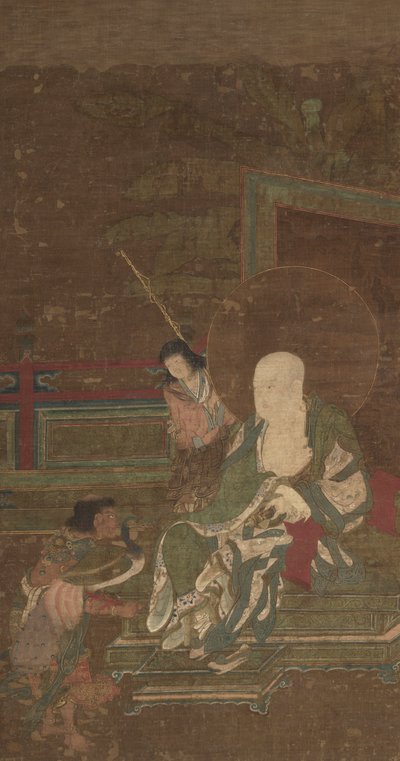 Seated Arhat with Two Attendants de Unknown artist