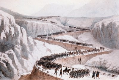 Segunda Guerra de Independencia Italiana: el paso de Moncenisio por el ejército francés el 29 de abril de 1859 de Unknown artist