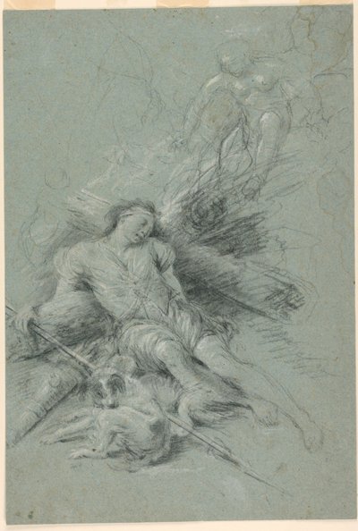 Selene ve al Endimión dormido de Unknown artist