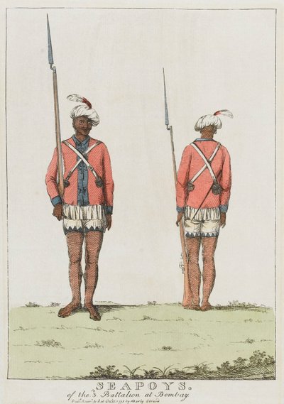 Cipayos del 3er Batallón en Bombay de Unknown artist
