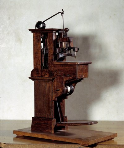 Máquina de coser por Barthelemy Thimonnier (1793-1857). Siglo XIX París, CNAM de Unknown artist