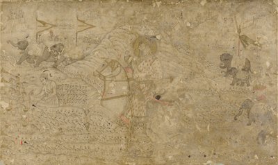 Shah Jahan y su hijo Dara Shikoh cazando de Unknown artist