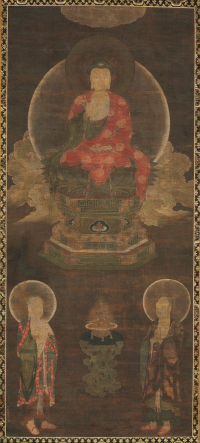 Tríada de Shakyamuni: Buda atendido por Manjushri y Samantabhadra (Buda) de Unknown artist