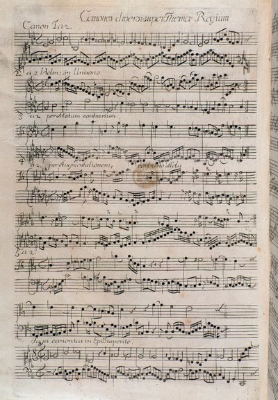 Partitura de Canones diversi super thema regium, ofrenda musical de Johann Sebastian Bach (siglo XVIII) de Unknown artist