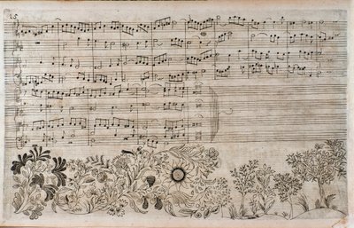 Partitura de El arte de la fuga, final del contrapunto 5, por Johann Sebastian Bach de Unknown artist