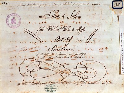 Página de partitura de Salve Regina de Domenico Scarlatti de Unknown artist