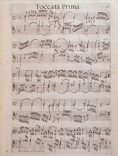 Página de partitura del Segundo libro de toccatas de Girolamo Frescobaldi de Unknown artist