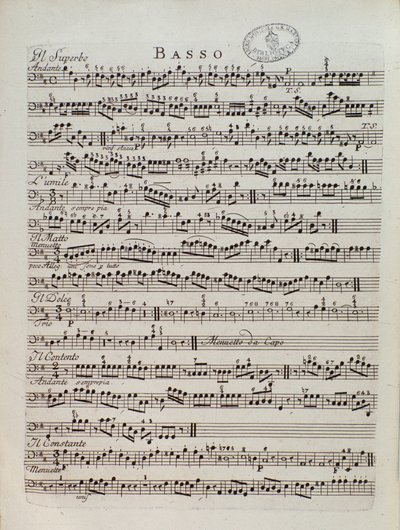 Página de partitura de la Sinfonía Periódica de Karl Ditters von Dittersdorf de Unknown artist