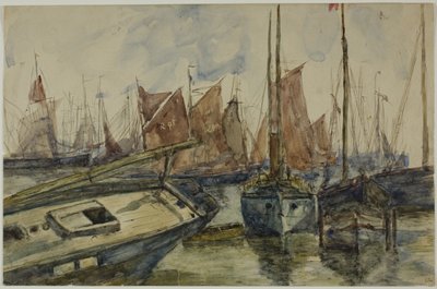 Barcos en el puerto de Unknown artist