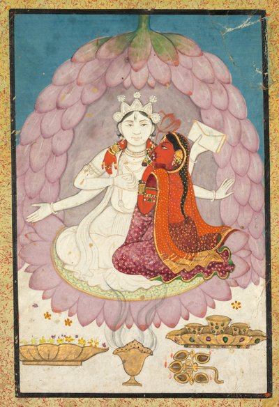 Shiva with Sati seated in a Lotus Blossom de Unknown artist