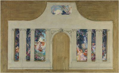Boceto para un decorado: Farandole de mujeres jóvenes con flores de Unknown artist
