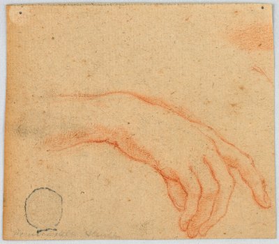 Boceto de una mano derecha de Unknown artist