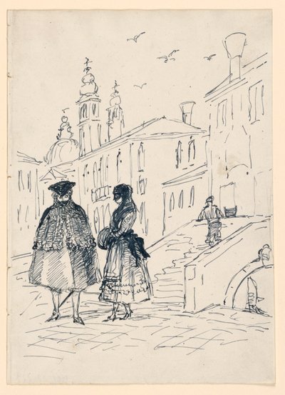 Boceto de una escena callejera en Venecia de Unknown artist
