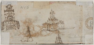 Bocetos de Castillos (verso) de Unknown artist