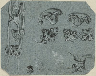 Bocetos de detalles arquitectónicos decorativos de Unknown artist