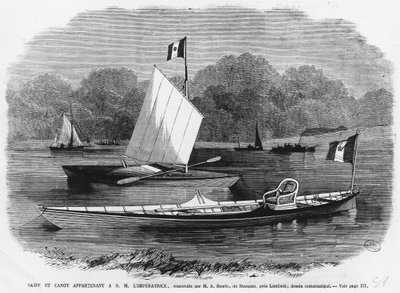 Bote y canoa junto a la emperatriz, construidos por M.A. Searle de Stangate, cerca de Lambeth de Unknown artist