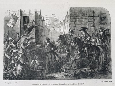 Escena de la Fronda - El pueblo clamando por la libertad de Brousel en 1648 de Unknown artist