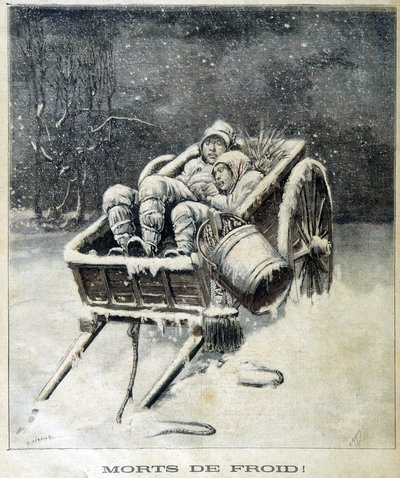 Pequeña chimenea en las cercanías de Fougères muerta por la escarcha - en "Le Petity Journal" de Unknown artist