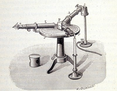 Espectroscopio Bunsen y Kirchoff - en “Física popular” por Emile Desbeaux, Flammarion de Unknown artist