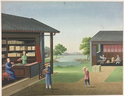 Hilado de tela, Preparación de las hojas de té, Preparación de la seda de Unknown artist