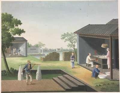 Hilado de tela, Preparación de las hojas de té, Preparación de la seda de Unknown artist