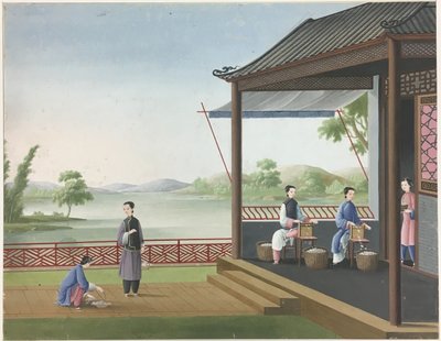 Hilado de tela, Preparación de las hojas de té, Preparación de la seda de Unknown artist
